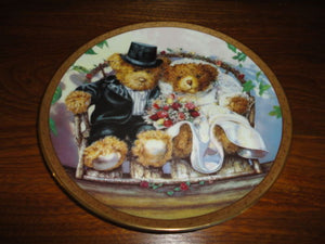 Artist Laura Berry Bears FOREVER YOURS Bride & Groom Plate No.3508