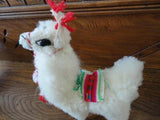 Vintage LLAMA Figure Real Wool 9 inch Tall Bendable Legs