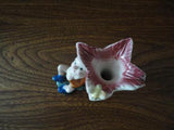 Gnome Dwarf Figurine Flower Fountain Vintage Japan Porcelain
