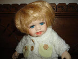 Porcelain Musical Moving Baby Doll w Teeth Glass Eyes Wind up Twinkle Lil Star