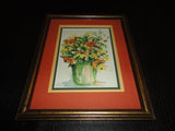 Original Anne Armstrong Art Water Color Painting 1992 Flower Vase Bouquet Signed