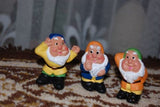 5 Dwarf Statues Clay Hand Painted Snow White & 7 Dwarves