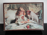 UK Artist Charles Burton Barber " SUSPENSE " MB Puzzle 500 pc Girl & Dog & Cat