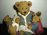 Father Bear Reading to Three Little Bears Statue Figurine 8 inch