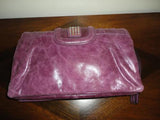 Authentic Marciano Leather Clutch Purse Purple with Silver Studs 3 compartments