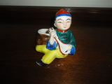 Antique Vintage Porcelain Occupied Japan Man w Instrument Planter Hand Painted