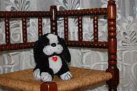 Kempenaar Holland Dog Black White I Love you Valentine Stuffed Plush 7 inch
