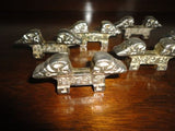 Antique Chinese Marking Metal Chopstick Rests Holders Lot of 8 from Asian Estate