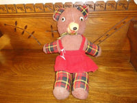 Antique 1950s Gund Bear Rubber Snout Funny Smirk Google Eyes 16 inch