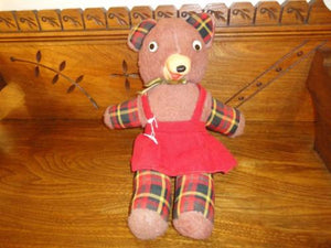 Antique 1950s Gund Bear Rubber Snout Funny Smirk Google Eyes 16 inch