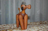 Antique Old Scandinavian Bojesen Style Wooden Poodle Dog 1950s