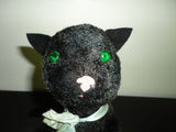 Antique UK BLACK CAT Silk Plush Chiltern Hygenic Toys Made in England w Tag