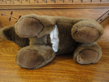 Brown GRIZZLY BEAR Plush Hand Puppet RARE 14 inch Vinyl Nose Funny Face