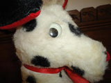 Antique Silk Plush Dalmatian Dog Felt Tongue Wire Posable Google Eyes 11 inch