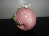 Vintage Enterprise Exclusive Toronto Porcelain Plum Honey Sugar Pot Bee on Lid