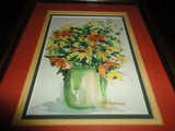 Original Anne Armstrong Art Water Color Painting 1992 Flower Vase Bouquet Signed