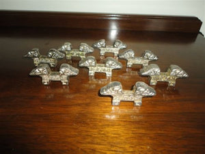 Antique Chinese Marking Metal Chopstick Rests Holders Lot of 8 from Asian Estate