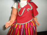 Madeira Portugal Antique 1960s Doll in Traditional Costume 17 inch Souvenir