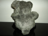 Dandee Grey Teddy Bear Wooly Nose Sideways Head RARE 11 inch