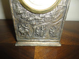 Vintage Coronetti Cunardo Brass Bronze Clock Made in Germany Village Scene