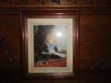 Famous UK Artist Sir John Millais PUSS IN BOOTS Girl w Cat Print Wooden Frame
