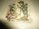 Antique 1950s Bavarian Germany Children Art Works Artist HANITZSCH Framed Set 2