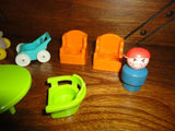 Fisher Price 1972 Lot of 11 Doll House Baby Toys Wooden Boy
