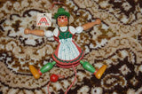 Antique 1950s Austria Tiroler Harlequin Wooden String Puppets Dolls Handmade