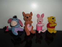 Set of 4 Winnie the Pooh Cling On Toys Kanga Eeyore Pooh Piglet 5-6 inch
