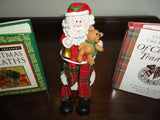 Christmas Set of 3 HC Miniature Books & Santa Figure