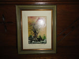 Original Oil Painting Germany Tree Scenery 4 x 2.5 inch Artist Signed L'Olivier