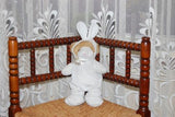 Soft Stuffed Teddy Bear Dressed As White Rabbit Outfit 10 inch
