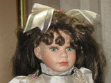 Vintage Porcelain Doll Berta Europe 40 CM Satin Lace Dress