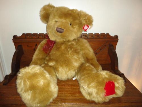 Russ Valentine Bear JUMBO 28 inch Red Velvet Heart Paws w Tags Rare Exclusive
