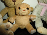 Lot of 5 Cute Little Teddy Bears Various Makers UK / USA Pink Ribbon