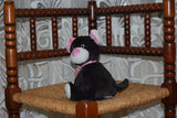 Black Kitty Cat Plush Holland Pink Bow 7 inch