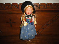 Antique Innsbruck Wilten Austria Folklore Doll Hard Plastic 9.5 inch w Tag