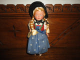 Antique Innsbruck Wilten Austria Folklore Doll Hard Plastic 9.5 inch w Tag