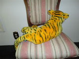 Antique 1978 Dakin Large Laying Tiger 24 inch Stuffed Ground Nutshell Airbrushed