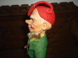 Antique Republic of Ireland Leprechaun Gnome Doll Celluloid Felt Clothing