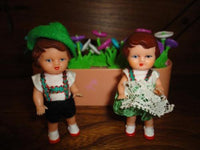 Vintage ARI German Rubber Dolls Little Boy and Girl Set Germany 3 inch