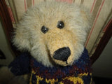 Vintage Handmade Artist One of a Kind Bear Long Snout Jointed Heavy 16 Inch