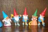 David The Gnome Set of 9 Working Gnomes & Hockey Player Rubber Toy Figures