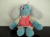 Antique Blue Plush BUNNY RABBIT Girl Cloth Body 18 inch