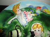 Vintage Japan JACK and JILL Decorative Plate 3D Hand Painted Nr 5916