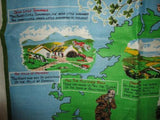 Vintage Made in Ireland Land of Song by Nelson Pure Linen Cloth 30x20inch