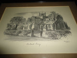 Original Art UK Artist JUDGES Pencil Sketch Cartmel Priory Cumbria Framed