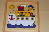 Dutch Wooden Puzzle Box Set Make Pictures Boat Bear Fish 3 Puzzles Agathan's