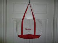 Tim Hortons Horton's TOTE BAG Canvas Red & Beige New RARE
