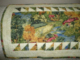 Handmade Quilted Art Scenery Village Trees Stream June Baraban 2006 42"x16"